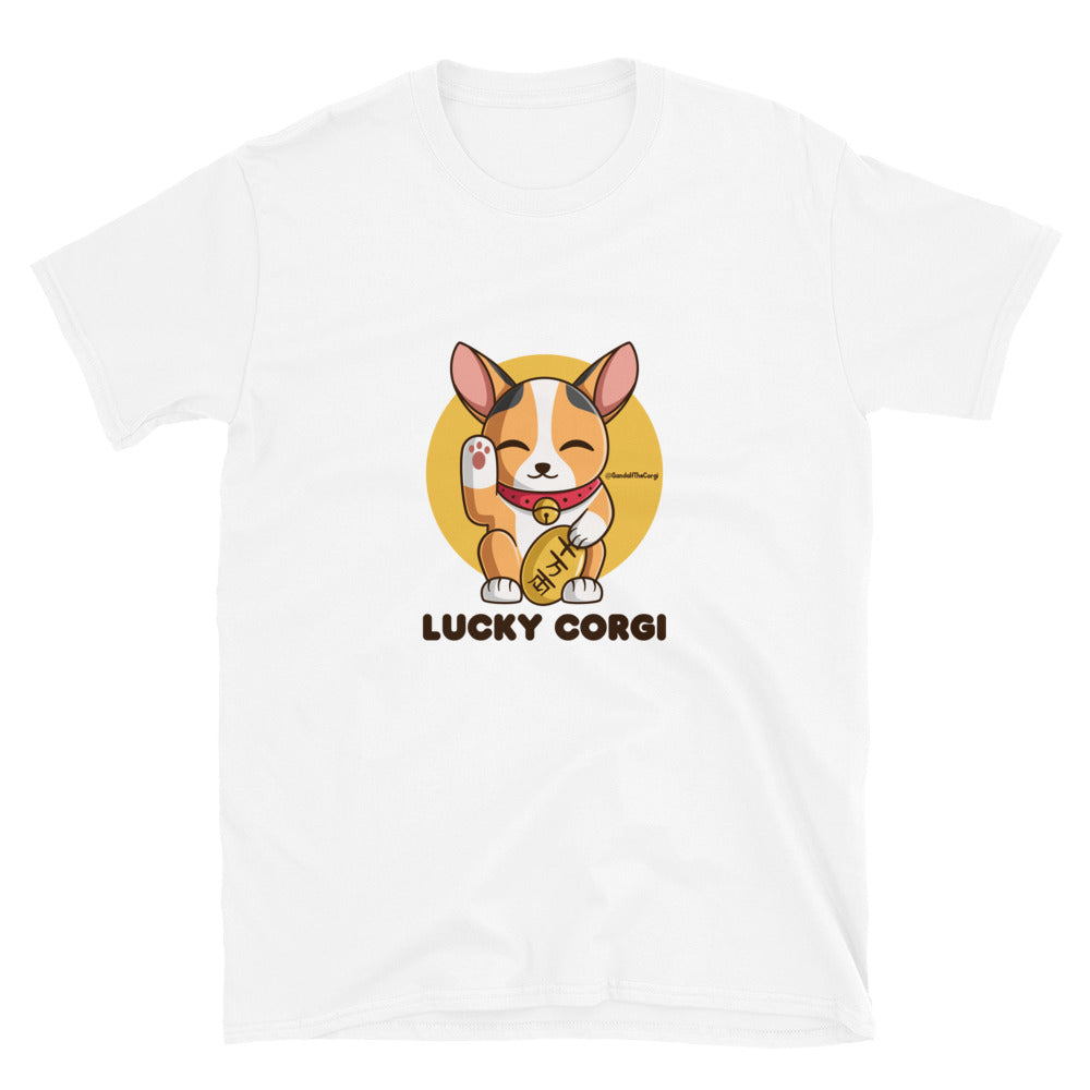 Lucky Corgi - Dark Font - Short-Sleeve Unisex T-Shirt