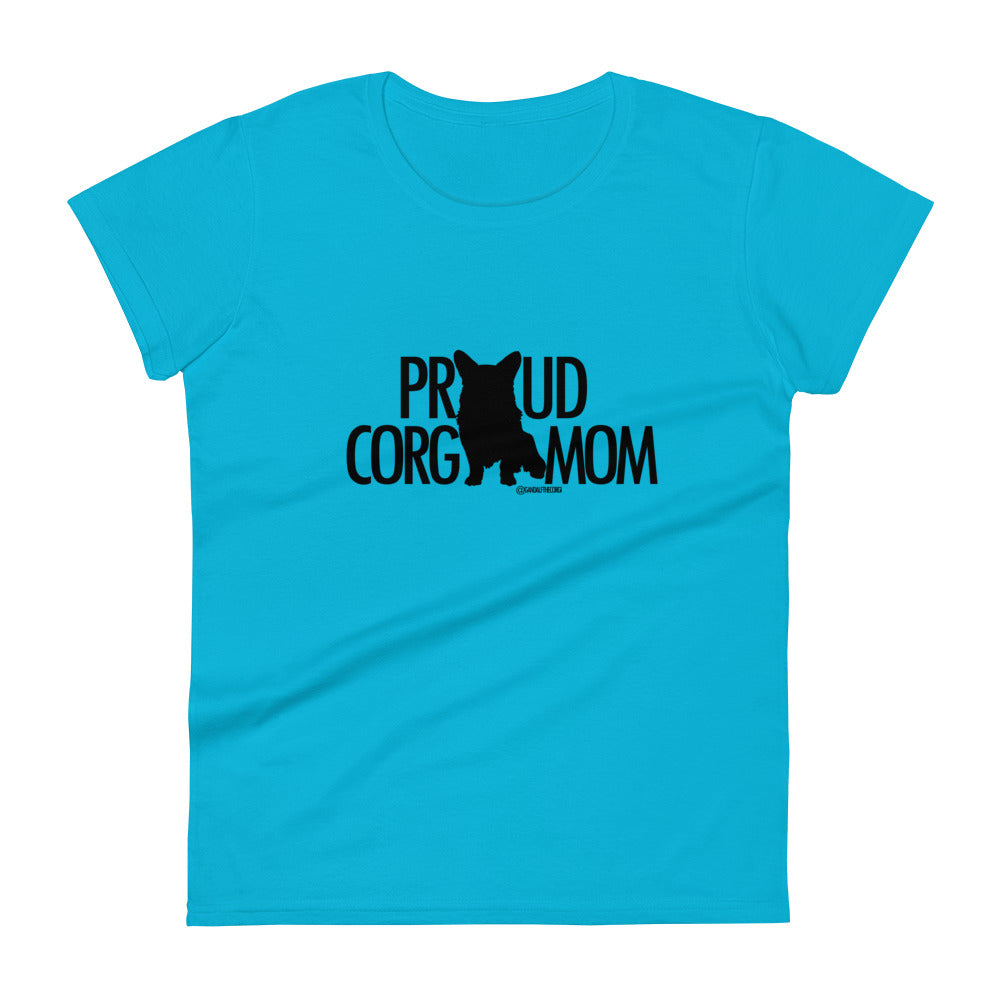 Proud Corgi Mom - Dark Font - Women's short sleeve t-shirt