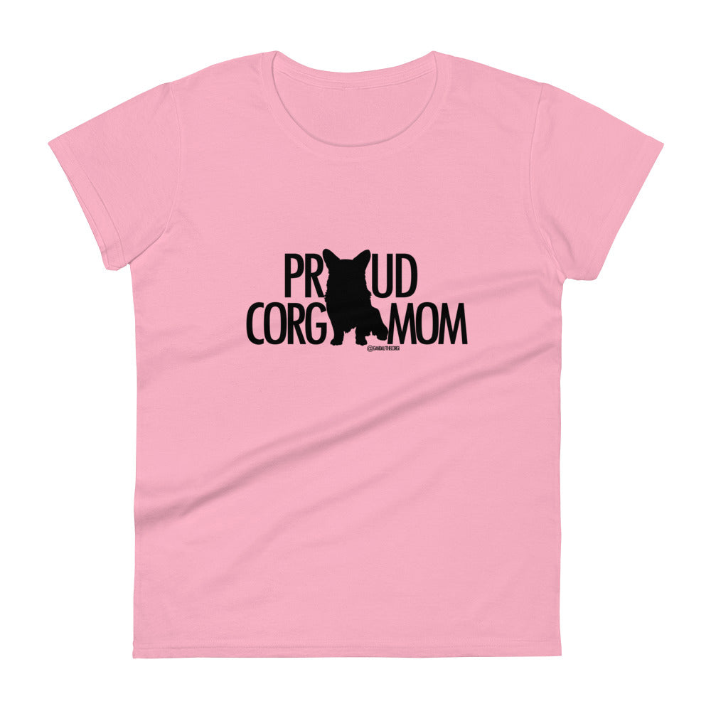 Proud Corgi Mom - Dark Font - Women's short sleeve t-shirt