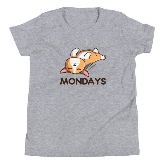 Corgi Mondays - Dark Font -  Youth Short Sleeve T-Shirt
