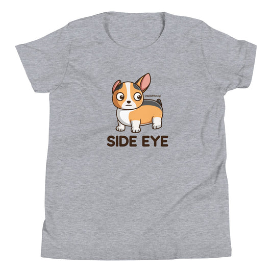 Corgi Side Eye - Dark Font - Youth Short Sleeve T-Shirt