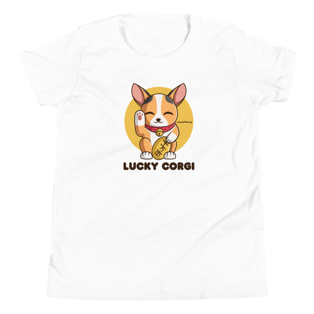 Lucky Corgi - Dark Font - Youth Short Sleeve T-Shirt